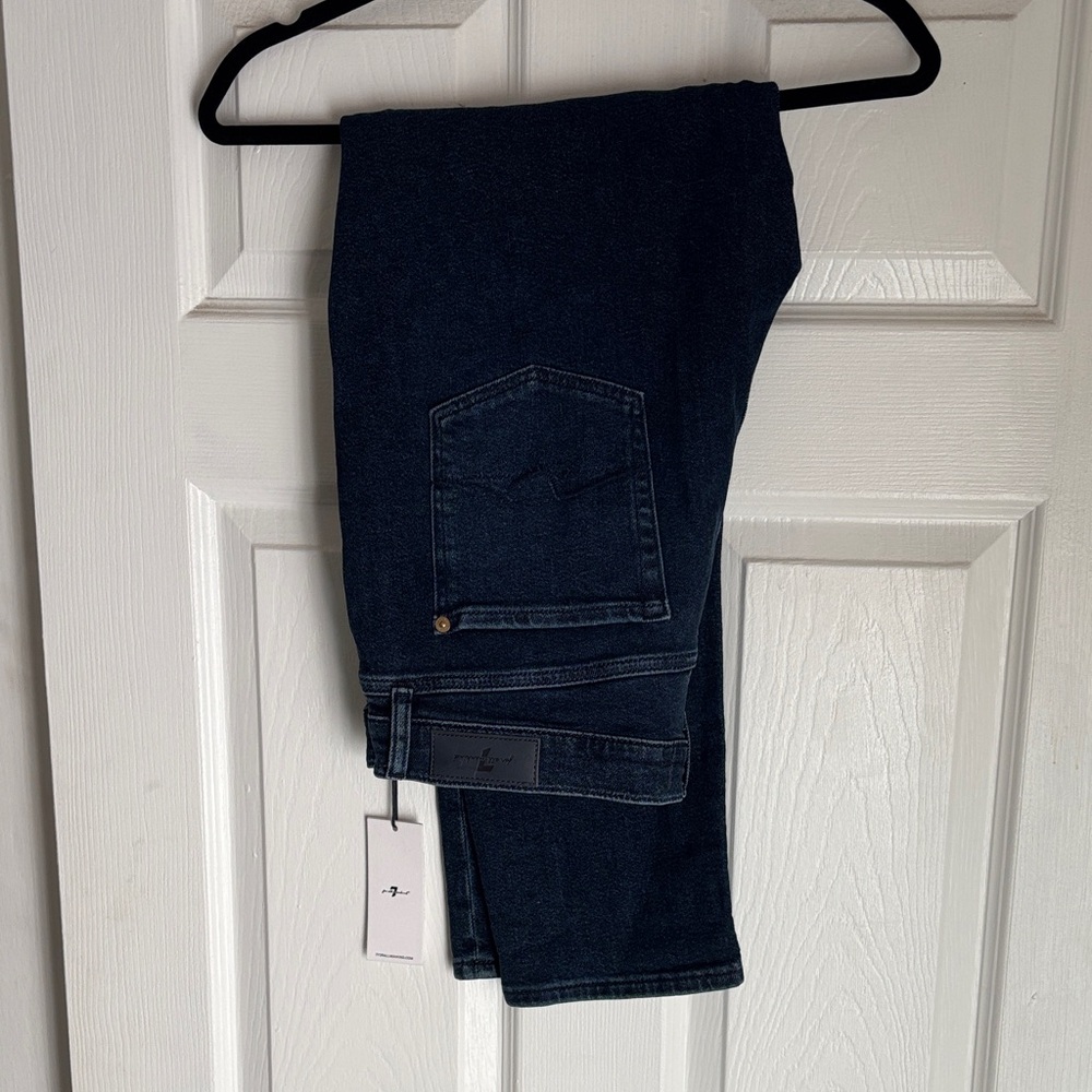 7 For All Mankind Indigo Denim Jeans with Contrast Stitching